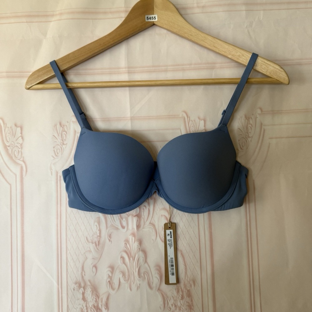 Skims Fits Everybody Push Up Demi Bra Arctic (Blue) Size 34B NWT $56